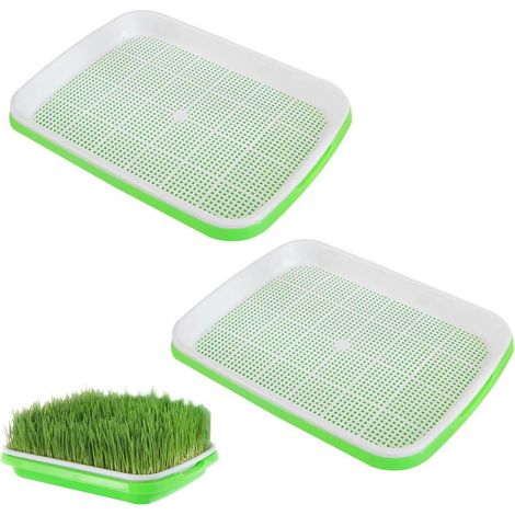 2 x Plastic Growing Tray, Double Layer Germination Tray, Reusable Seed Germination Tray, for Germs Seeds, Microgreens (1/5)