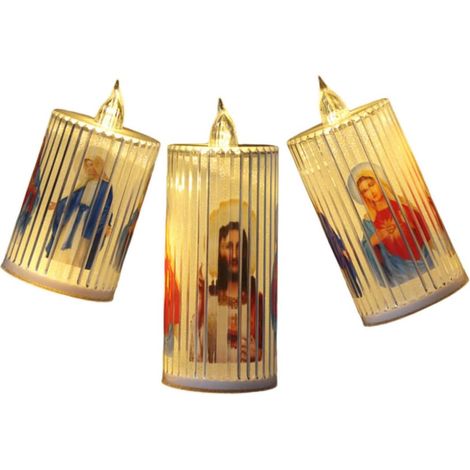 Bougies LED sans Flamme Lampe Électronique en Plastique Lot de 3 Éclairage sans Feu Sûr et Élégant pour Décoration Intérieure pour Mariage et Fêtes (1/5)