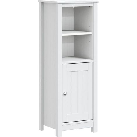 Armoire de salle de bain BERG blanc 40x34x110 cm pin massif (1/5)
