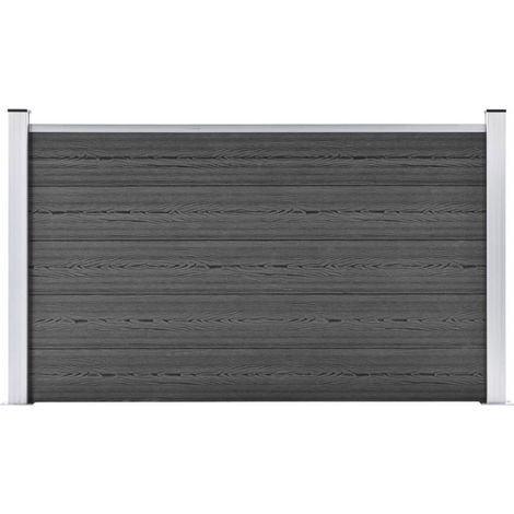 vidaXL Fence Panel WPC 180x105 cm Black