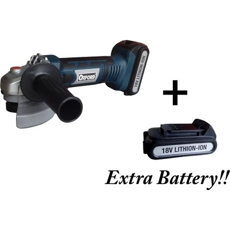 Smerigliatrice angolare/Flex 115mm a batteria 18V Litio c/batteria di riserva