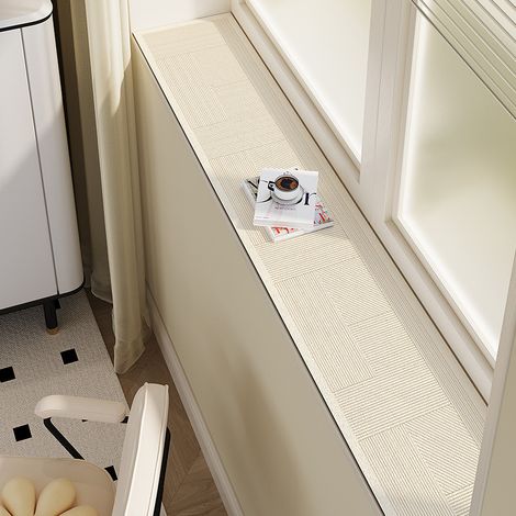 Protector de alféizar de ventana altamente absorbente con base de goma antideslizante, de secado rápido y fácil de limpiar, 20 x 290 cm, color beige. (1/5)