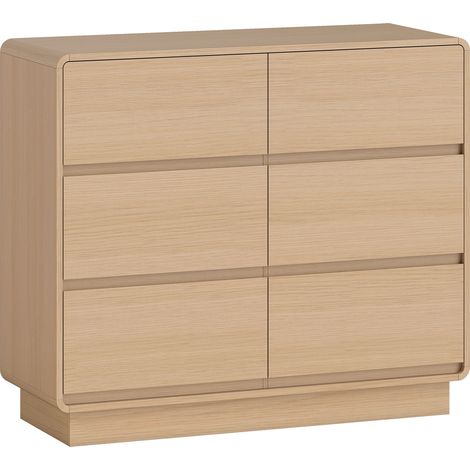 GagaBuffet commode 100 cm avec 6 tiroirs bois naturel (1/5)