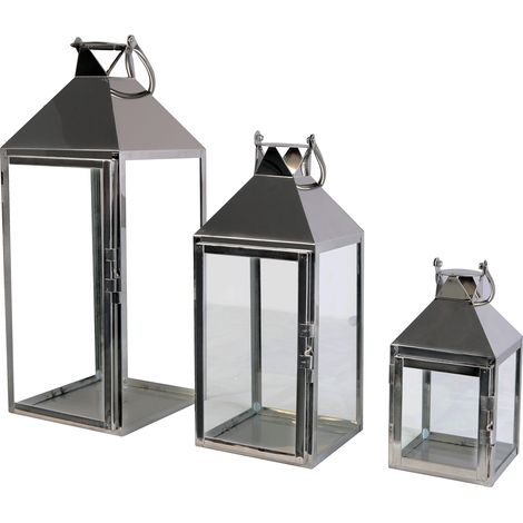 3er Laternen Set Edelstahl 25/40/53cm-MMC8130