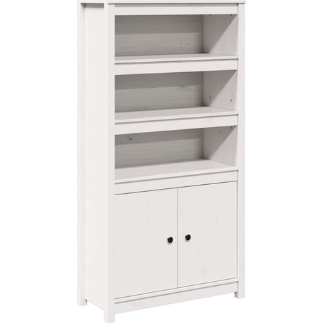 Aparador alto madera maciza de pino blanco 80x35x154 cm vidaXL