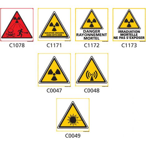 Panneau Signalisation produits dangereux risque ionisant - C1173 - 125 x 125 mm