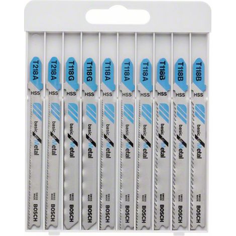 Bosch 10-tlg. Stichsägeblatt-Set Basic for Metal