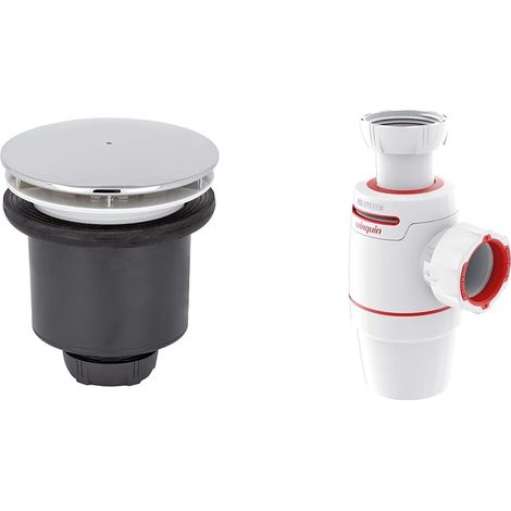 Bonde de douche Tourbillon à sortie verticale pour receveurs ø90 avec dôme en ABS, chromé, Gris (1/5)