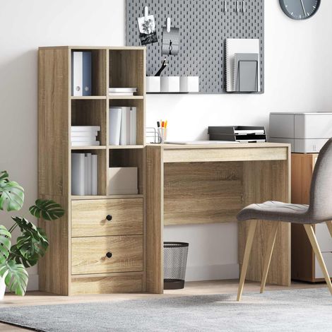 Escritorio con almacenamiento con cajón 2 pcs Roble (1/5)