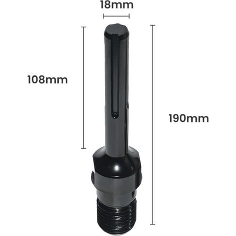 Adaptateur pour SDS-MAX, pour carotteuses, adaptateur 1-1/4-7 UNC MAX, acier de haute qualité, adapté aux marteaux perforateurs, perceuses à percussion, perceuses électriques (1/3)
