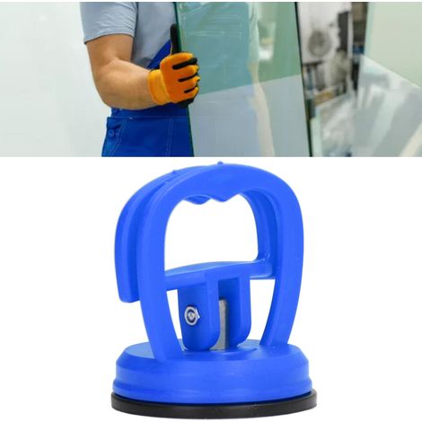 Ventouse de réparation de bosses miniature, à griffe unique, ventouse haute résistance pour verre, ventouse pour le déplacement de carrelage, bleue. (1/5)