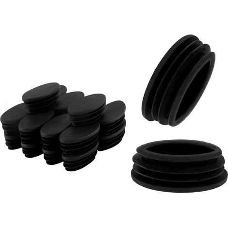 20mmx40mm Ovale Forme Plastique Plugs x 20PCS Plastics End Caps Insert pour Métal Tube, Clôture, Glide Insert, Tuyau Poste, Chaises et Meubles, Noir (1/4)