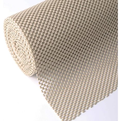 Revêtement antidérapant et résistant pour étagères et tiroirs, non adhésif, de grande taille (30,5 cm x 6,1 m), pour tiroirs, étagères, placards, rangements, cuisine et bureaux, beige. (1/5)