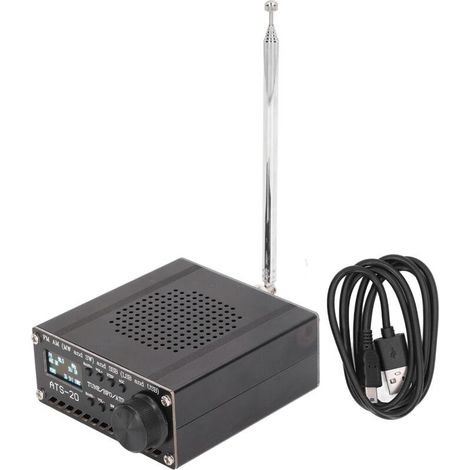 Récepteur Radio pleine bande AM LW MW SW SSB LSB USB Scanner Portable avec antenne ATS‑ 20 + Si4735