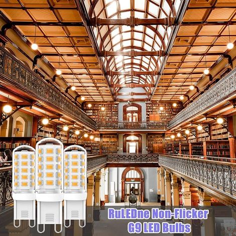 G9 LED Bulbs Dimmable Warm White 2700K 3W Replacement 25W-40W Halogen Flicker-Free 320lm AC 220-240V Pack of 10 (1/4)