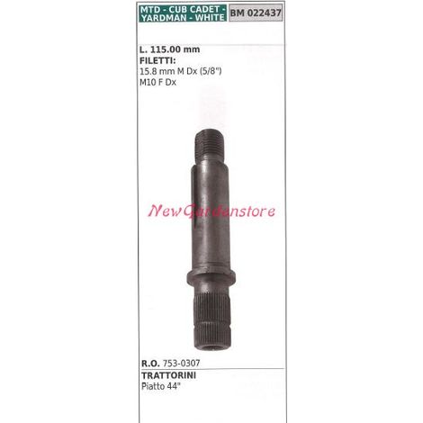 Eje del cubo portacuchillas tractor cortacésped cortacésped plano 44" MTD 022437