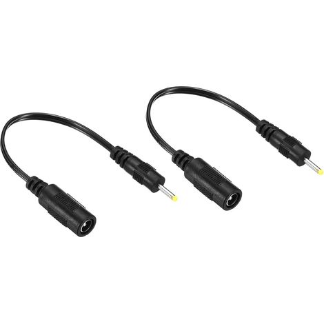 DC 5.5x2.1mm Femelle à 2.5x0.7mm Mâle Rallonge Câble Alimentation Adaptateur Fiche Cordon pour LED Lampe Caméra CCTV, Noir (1/4)