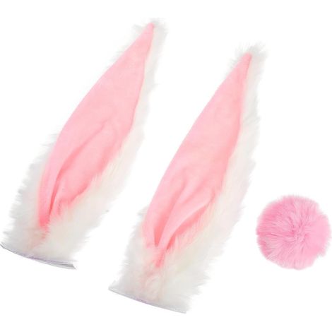 Accessoires pour Casque de Moto Décoration Amovible Oreilles de Lapin en Flanelle Rose Installation Solide et Longue Durée pour Casque Scooter (1/5)