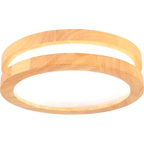 20CM Lampara de Techo LED Modernas Plafones de Interior Plafones de Madera para Pasillo, Dormitorio, Cocina, Sala de Estar, 6500K