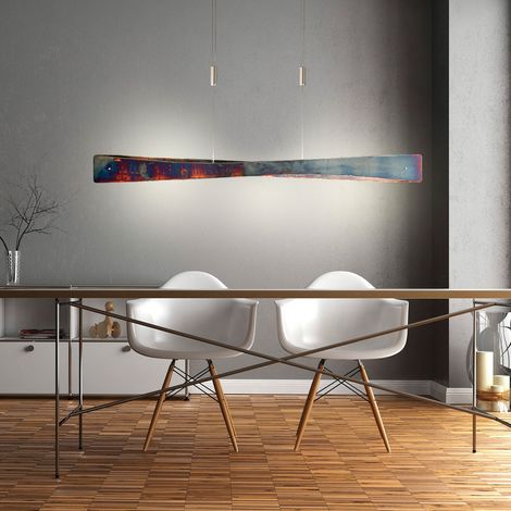 [NEUWERTIG] B-Ware Quitani Pendelleuchte Hängeleuchte Balkenleuchte Lian Led Gold Oxidiert Essberei