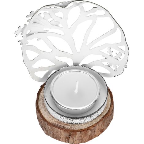 Lustre flocon de neige, ornement vintage en bois vieilli et en fer. (1/5)