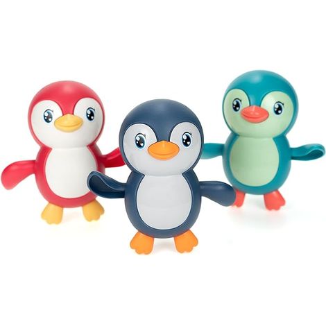 Jouets de bain Pingouins nageant sur le dos à remonter pour enfants de 18 mois et plus (3 pièces) (1/5)
