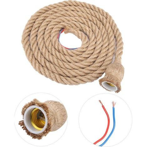 3 m Hanfkabel für E27-Pendelleuchte – Lampenschirm aus Vintage-Kupferdraht – Spannung 85–265 V – Einfache Montage in verschiedenen Räumen (1/5)