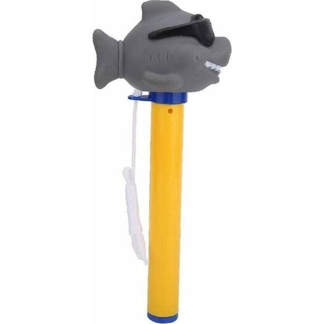 Thermomètre flottant de piscine 1 pièce, thermomètre en forme de crocodile de dessin animé avec chaîne pour piscine spa baignoire piscine (requin)- (1/5)