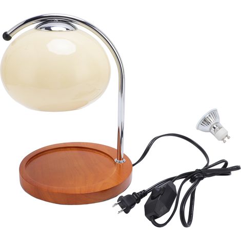 [Lampe Chauffante pour Bougies Vintage] Lampe chauffante pour bougies vintage avec interrupteur variateur, sans flamme, avec ampoule GU10 50W, lumière pour la maison et la chambre, couleur beige.