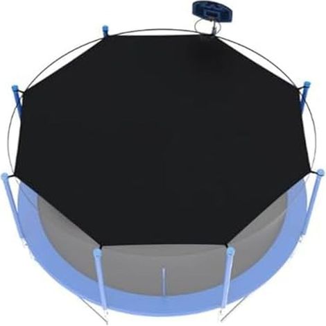 Filet De Protection Solaire Pour Trampoline - Voile D'Ombrage UV Résistant Avec Poteaux 6 Ou 8 - Compatible Ø 183 À 488 Cm (1/5)