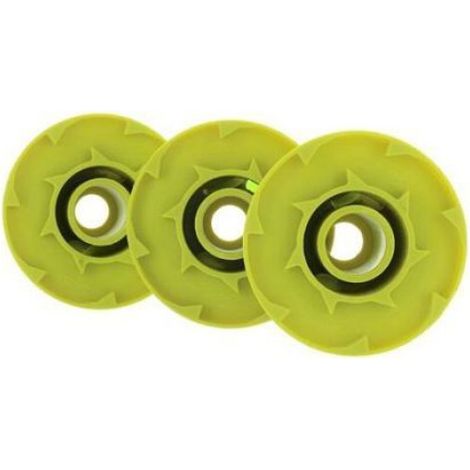 Bobine ligne pour tondeuse - AC80RL3 (compatible Ryobi One+ 18V/24V/40V) -.080 pouces Twisted - Pack 3 - Jaune (1/5)
