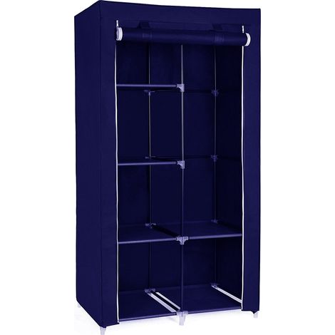 Herzberg hg 8010 armadio guardaroba - piccolo blu (1/4)