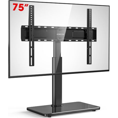 Support TV sur Pied pour TV de 32-75 Pouces - Pied TV Universel Pivotant 60° Inclinaison 12° Max Capacité 45 kg - Max VESA 600x400 mm (1/5)