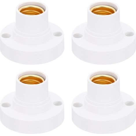 E14 Ampoule Douille Adaptateur 4Pcs Rond Vis Base Lampe Blanc (1/5)