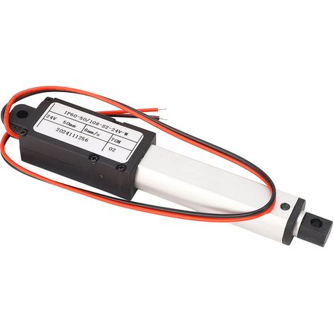 Actionneur linéaire, course de 50 mm, poussée de 70 N, vitesse de 8 mm/s, faible niveau sonore, mini-actionneur 24 V CC (1/5)