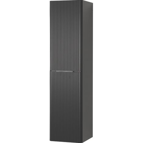 Colonna bagno sospesa 140cm in antracite cannettato a 2 ante Mia (1/5)
