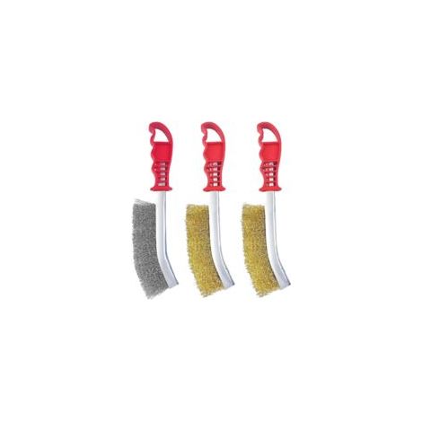 3 Pièces Brosse Metallique a Main, 140mm Brosse Métallique Fil Acier Laitonné, Acier Inoxydable Brosse Metalique pour Enlever La Rouille, La Corrosion et Les Surfaces de Frottement (1/5)
