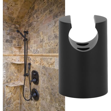 Support mural noir pour douchette main, salle de bain (1/4)