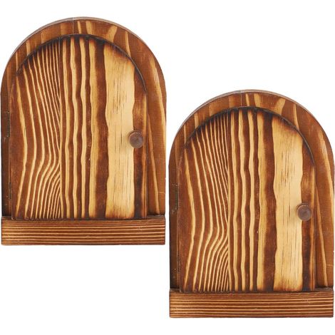 Cache-interrupteur en Bois Naturel Forme Porte de Fée 2pcs Protection Murale Décorative Cuisine et Chambre à Coucher (1/5)
