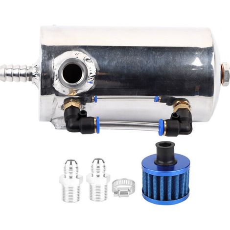 Réservoir de reniflard universel en alliage d'aluminium de 0,5 L avec filtre à air (1/4)