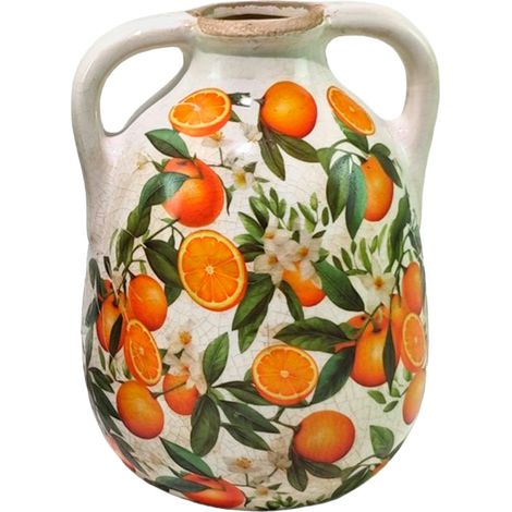 Orangefarbene Keramikvase S – Moderne und elegante Dekoration
