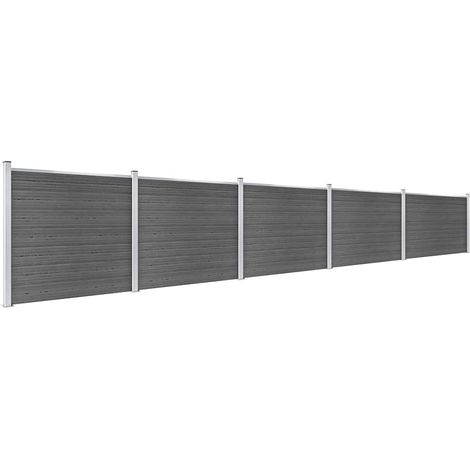 Maison Exclusive - Zaunelement Set WPC 872x146 cm Schwarz