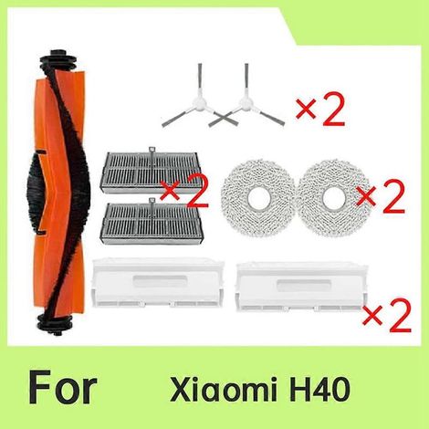 accessoires pour balai électrique Xiaomi H40 : brosse principale, filtre et sacs à poussière. (1/5)