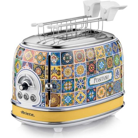 Ariete 155 Tostapane Positano, 810W, 2 fette, 6 livelli di doratura, Vassoio raccogli briciole, Funzione defrost, Espulsione automatica (1/5)