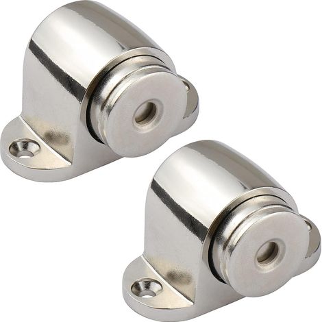 Juego de 2 topes magnéticos de acero inoxidable para puertas con montaje mediante tornillos, sin necesidad de aplicar fuerza ni golpear las paredes. (1/5)