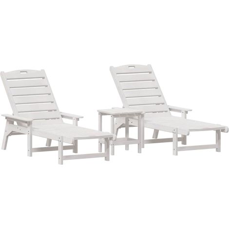 Maison Exclusive - Sonnenliege 3 pcs Weiß Polyethylen