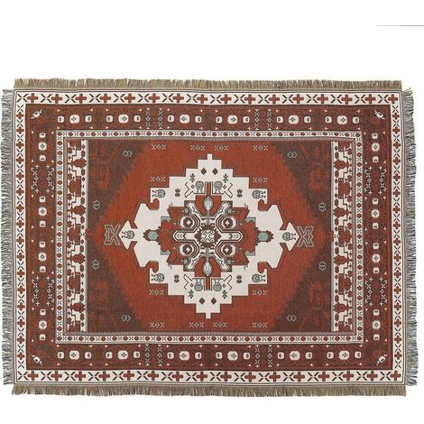 1 Pice 160x130cm Couverture Plaid Brun Tricote Dcore Avec Des Franges Bohme Simple Doux Confortable Protger Contre Le Froid Pour Canap Sofa Chaise (1/5)
