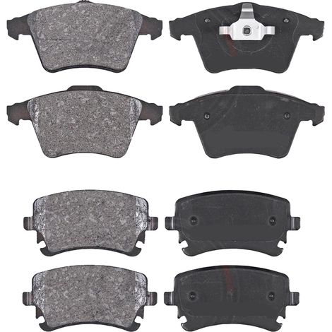 KIT PASTIGLIE FRENO ANTERIORI E POSTERIORI compatibile con TRANSPORTER VI PIANALE PIATTO/TELAIO (SFD, SFE, SFL, SFZ, SJ / PASTIGLIE FRENANTI AUTO OEM 37416  37767,37413 / SOSTITUZIONE DIRETTA / BASSA 