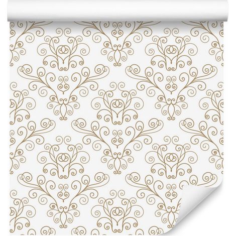 Papel pintado retro con un precioso estampado vegetal para salón y dormitorio, 50x1000 cm. (1/5)