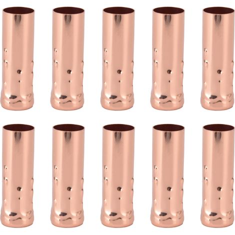 10 Stück E14 Metallröhrchen für Kerzenlampenfassungen, Lampensockel, Beleuchtungszubehör, 25 x 80 mm, Roségold (1/5)